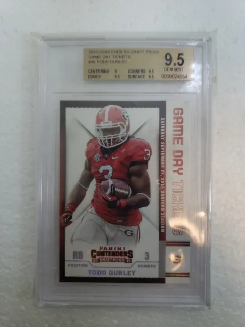 2015 Panini Contenders Draft Picks Game Day Tickets Rc Todd Gurley Bgs Gem Mint