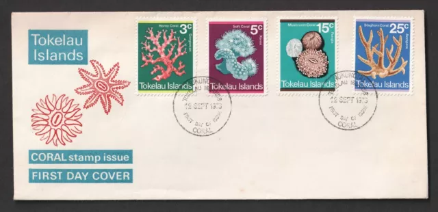 1973 Tokelau Corals FDC copertina primo giorno