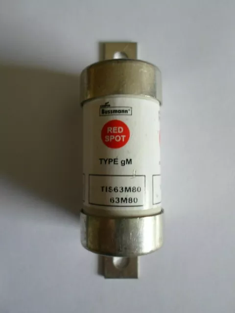 BUSSMANN TIS63M80 63 AMP TYPE gM HRC RED SPOT FUSE LINK