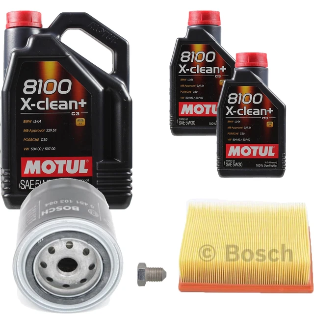 BOSCH INSPECTION SET 7L Motul 8100 X-Clean+ 5W-30 Pour VW Transporter ...