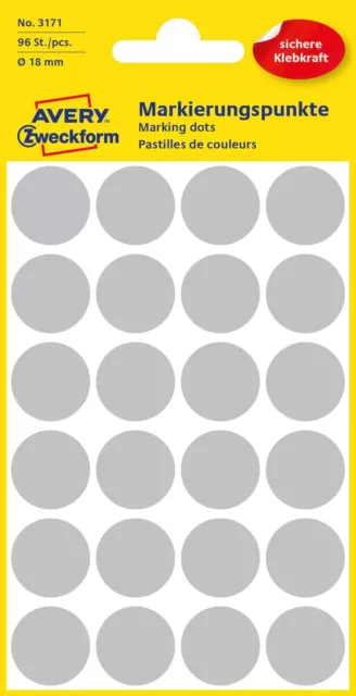 AVERY Zweckform 3171 Self-Adhesive Marking Dots (Diameter 18 mm, 96 Adhesive Dot
