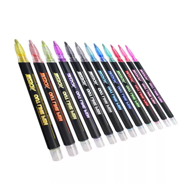 Outline Metallic Marker Pen Double Line Marker Pens Writing Drawing Highlighter