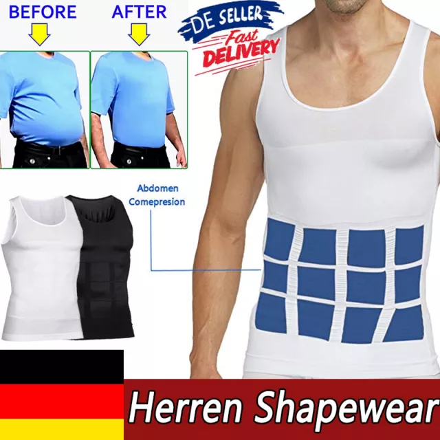 Herren Bauchweg Korsett Body Shaper Abnehmen Unterhemd Muskelshirt Mieder Corset