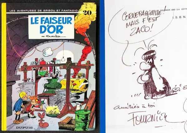 Spirou et Fantasio 20 Le Faiseur d'or + dédicace Fournier (t. proche neuf)