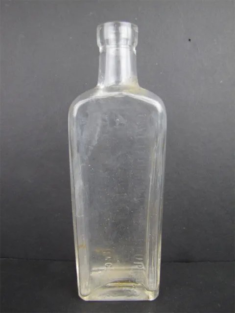 Antique California Fig Syrup Co. Calific Embossed Glass Bottle 7" H