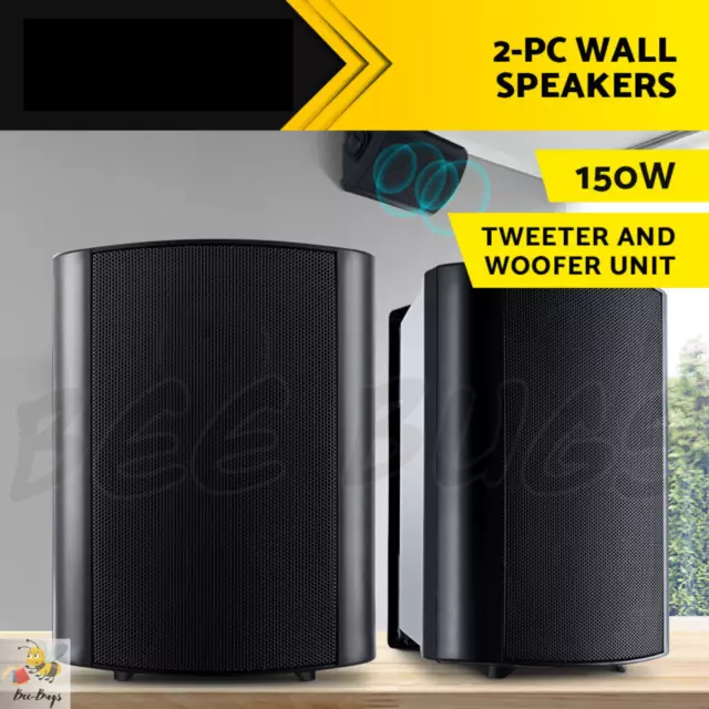 2-Way Speakers Waterproof Outdoor Indoor Audio TV Stereo 150W In Wall Speaker