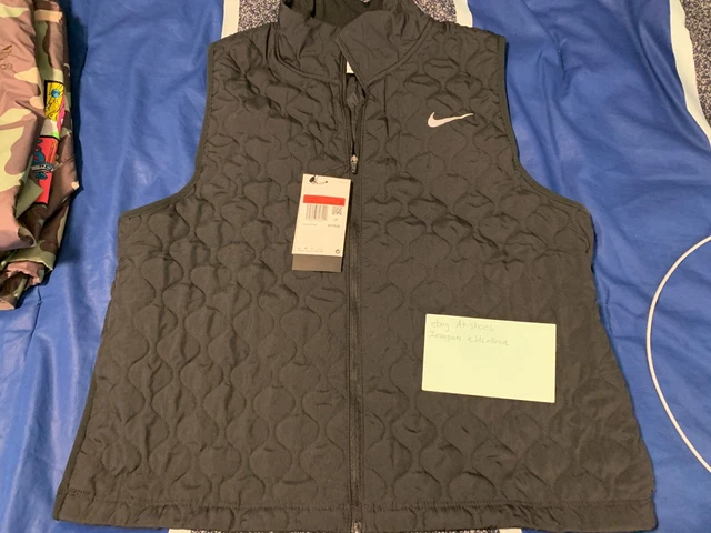 Nike Women's Black Therma-Fit Aerolayer Running Gilet Vest $110 Large