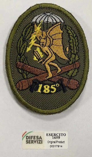 PATCH TOPPA MILITARE Ricamata 185° Reggimento Artiglieria Paracadutisti ...