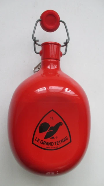 GOURDE OVALE NOIR 1 LITRE EN ALUMINIUM RECYCLE | Le Grand Tétras