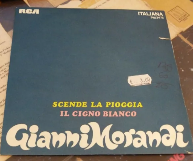 45 giri 7'' GIANNI MORANDI - SCENDE LA PIOGGIA - IL CIGNO BIANCO