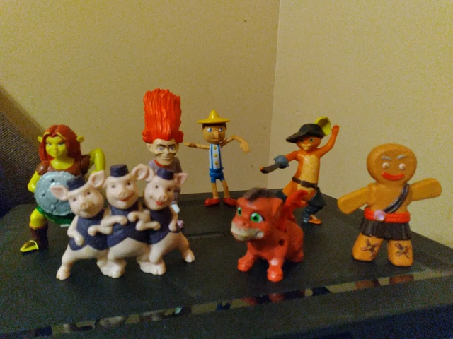 Shrek McDonalds Happy Meal Toys Figures Dreamworks Animation Lot Of 7d