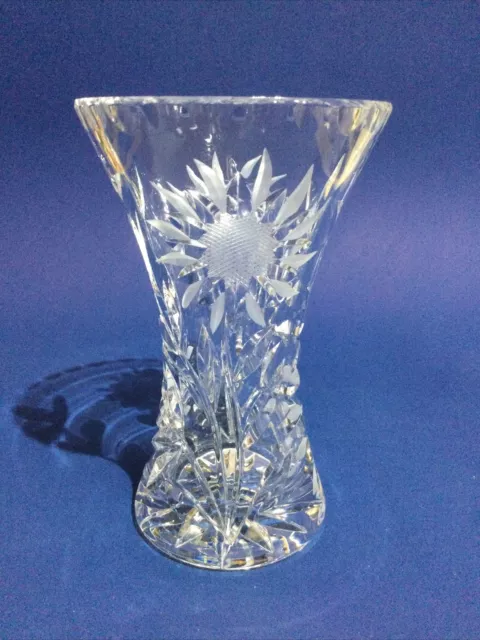 Crystal Glass Hand Cut Flower Vase