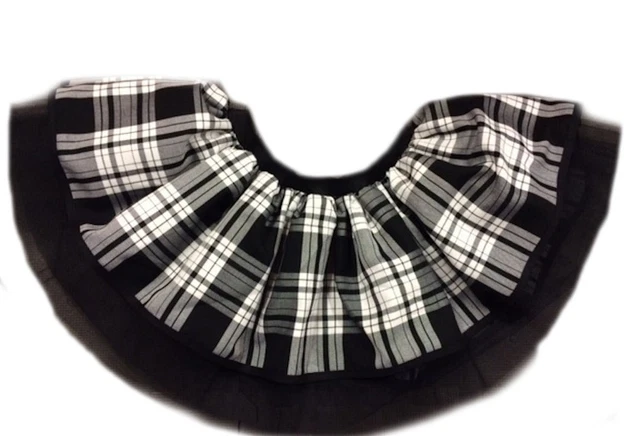 80s plaid skirt online black and white