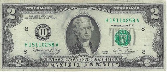 1976 (H) St. Louis Federal Reserve Note Bicentennial ($2) TWO-dollar note