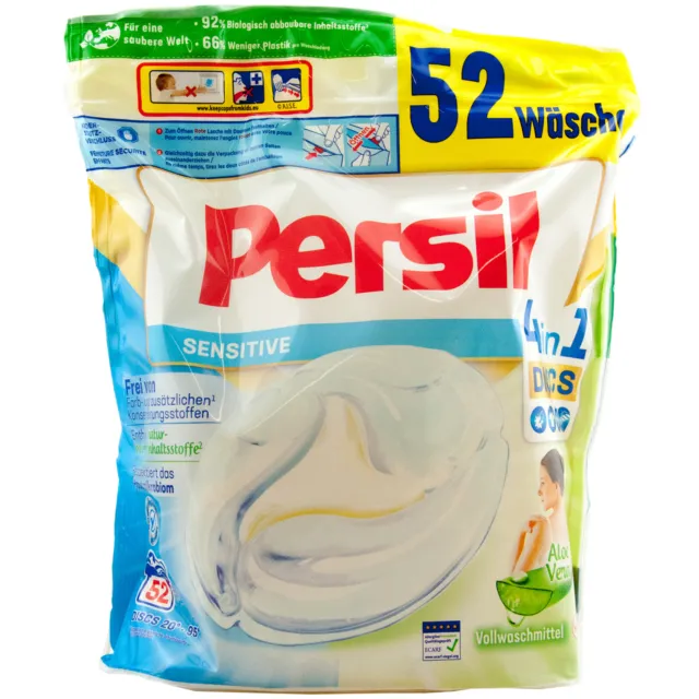 Persil Sensitive 4in1 Discs 1 x 52 Piece - Free From Colour & Preservatives