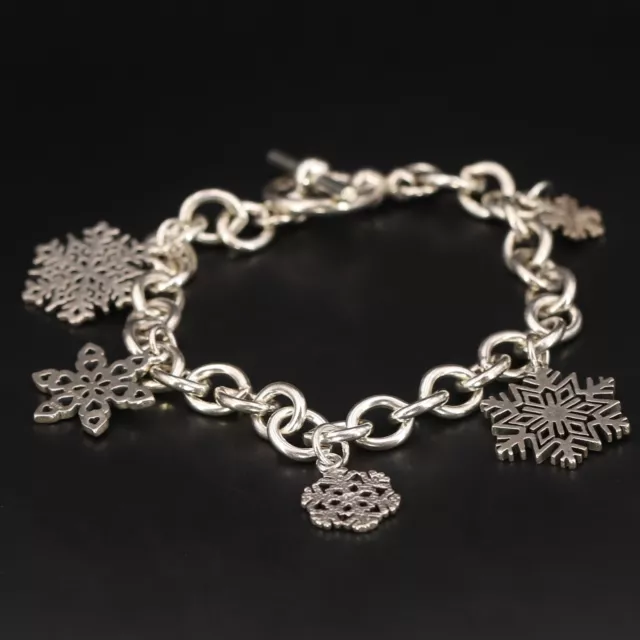 STERLING SILVER JAMES AVERY Snowflake Charm Cable Chain 8