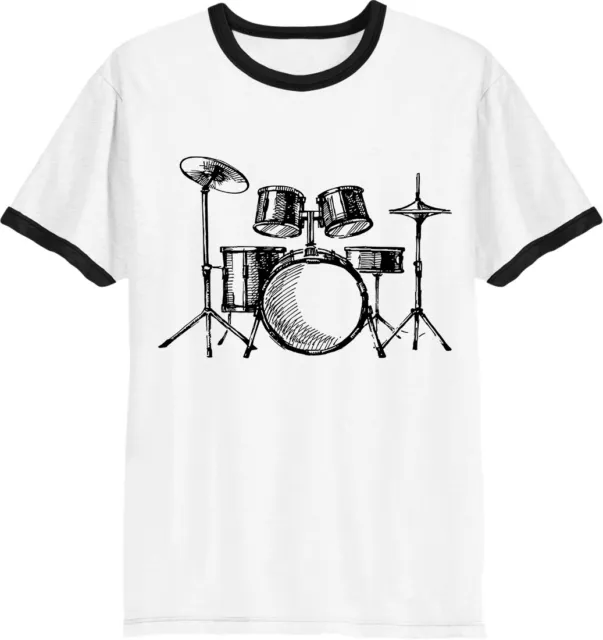 Drum Kit Drummer tshirt Ringer Mens T-Shirt