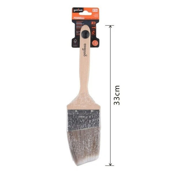 Pennello Piatto 75 Mm Pennellessa Obliquo Con Manico In Legno Per Verniciare