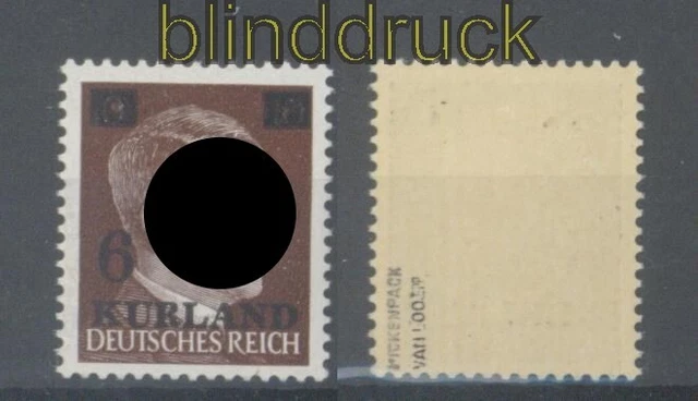 dt. Besetzung 2. WK Kurland Mi # 2 wz  Aufdruckmarke postfrisch gepr. van Loo (4