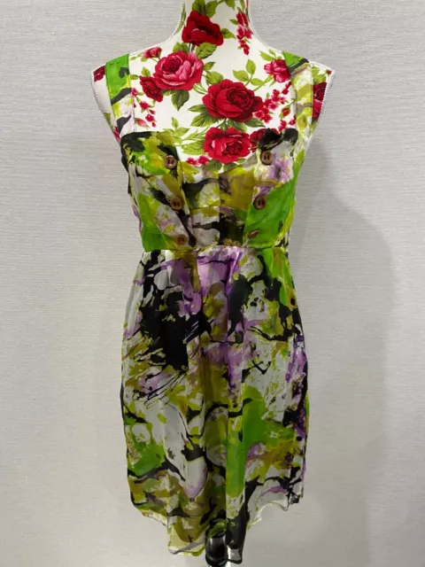 Auahua Multicoloured Sleeveless A-Line Party/Summer Dress Size 10