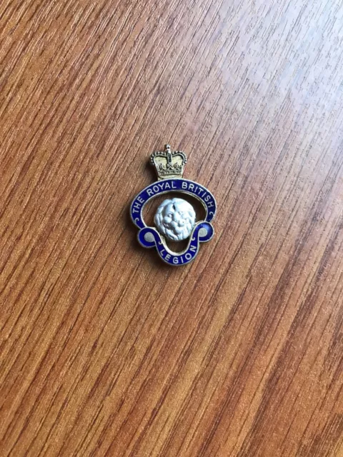 VINTAGE THE ROYAL BRITISH LEGION HAT/CAP BADGE, NO FIXING?. approx 3cm x 2cm.