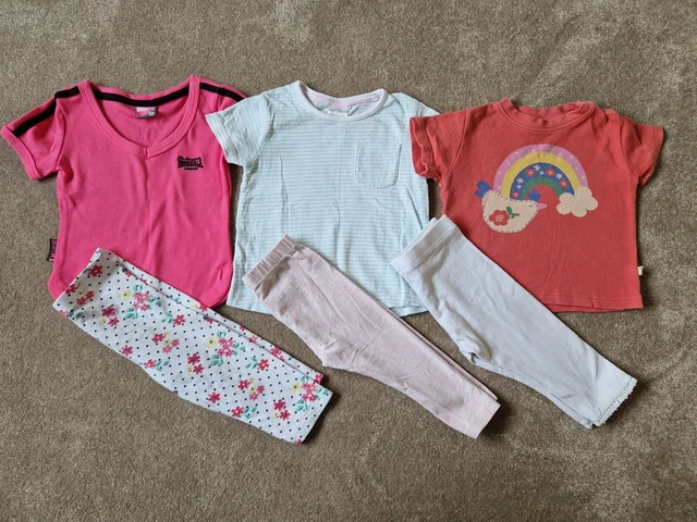 Girls Spring Summer T Shirts Leggings Bundle 12-18 Month 🌺 inc Frugi 🌈 Next