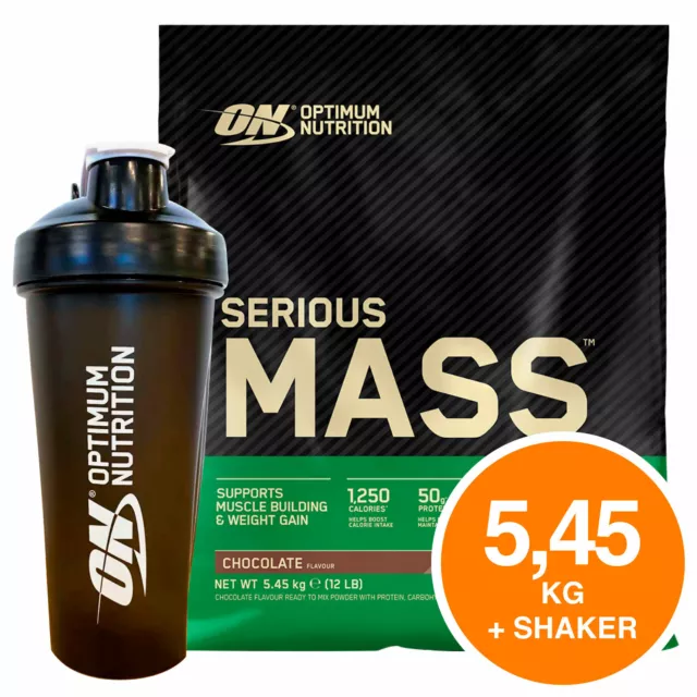 ON Optimum Nutrition Serious Mass Proteine Whey Cioccolato 5,45kg + Shaker