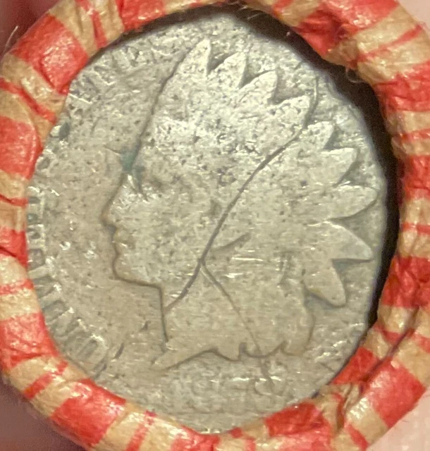 Crimped & Sealed Wheat Pennies roll capped with key 1878 Indian Head Cent #45