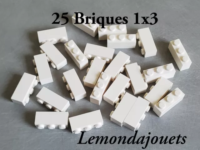 Lot de 25 x Pièces Lego 3622 Brick 1x3 Blanc White Brique 3x1 - 45505