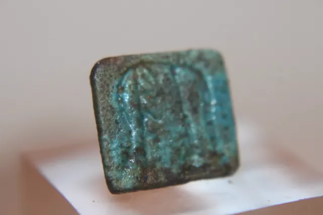 QUALITY ANCIENT EGYPTIAN FAIENCE SEAL AMULET 26th DYN 680 BC DYNASTIC