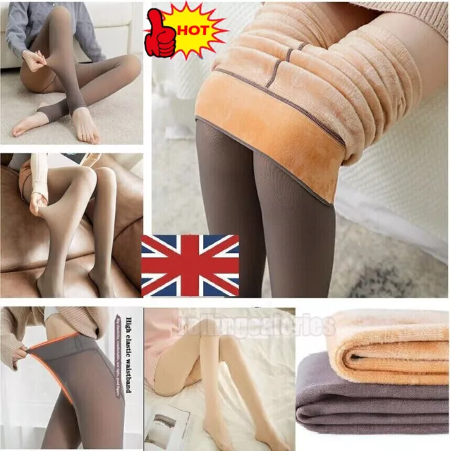WOMEN FLAWLESS LEGS Fake Pantyhose Translucent Thick Warm Fleece
