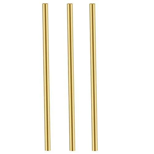 Comonc 3PCS 12 Inch 1/4 Brass Rod Brass Round Stock Lathe Bar Stock Kit Round...