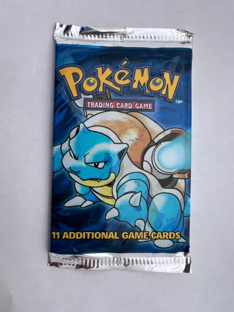 Vintage 1999 Pokemon Pokémon Base Set Booster Pack Blastoise art SEALED WotC