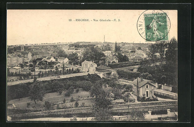 CPA Essonne, Vue Générale, vue partielle avec chemin de fertrasse 1916