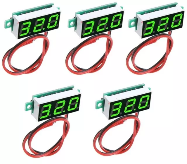 ATEC - Mini Voltmetro Digitale con Display LED 0.36" DC 2.7-30 (5 x 0.36" Verde)