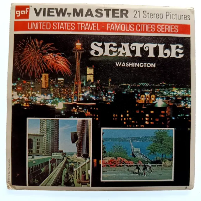 3x VIEW MASTER 3D REEL ⭐ SEATTLE ⭐ WASHINGTON, USA, Stereo Bildscheiben A274