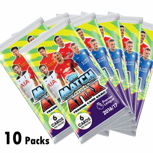 MATCH ATTAX EPL PREMIER LEAGUE 2016/17 TRADING CARDS PACK  x 10 **FREE DELIVERY*