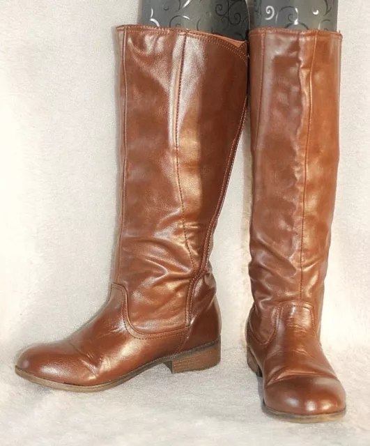 GABRIELLA ROCHA Womens Boots Knee High Riding Cognac Brown Pyatt Sz 7 *VG++