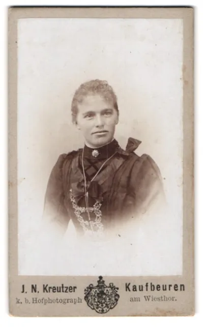 Photography J. N. Kreutzer, Kaufbeuren, Am Wiestor, young woman with ornate