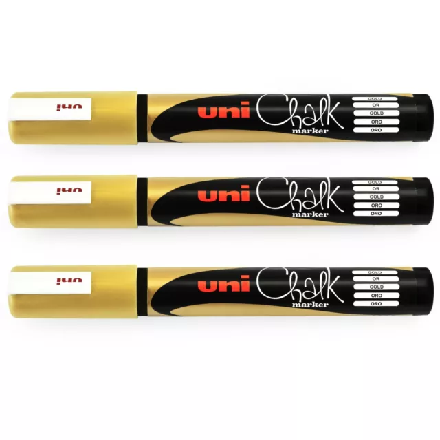 Uni TS-140135 PWE-5M Bullet Tip Chalk Marker, Medium, Line Width 1.8mm -  2.5mm, White, Pack of 4