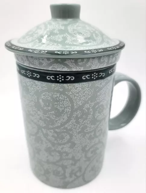 Porcelain Chinese Tea Mug with Infuser and Lid