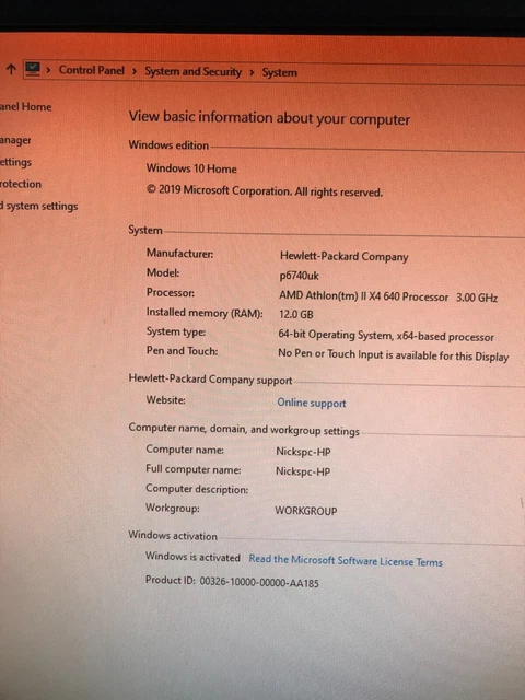 HP PAVILION P6000 Series (p6740uk) Desktop 12GB RAM with Tv port £75.95