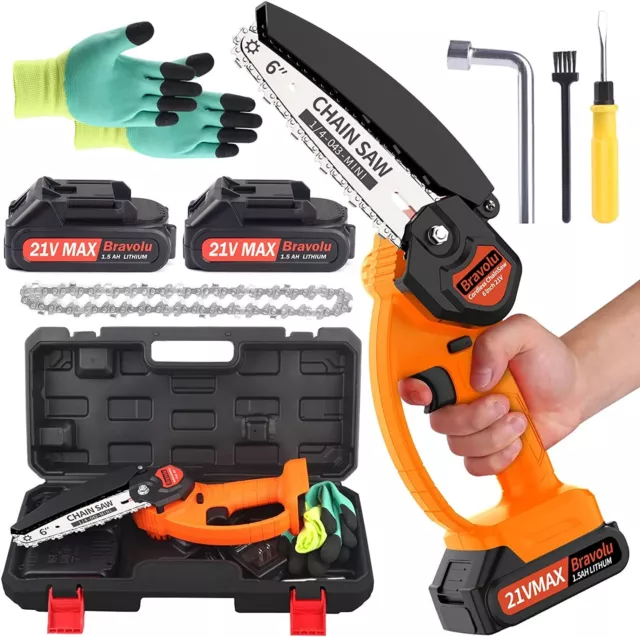 Kit Mini Motosega Elettrica con Valigetta Accessori Mini Sega Batteria Portatile