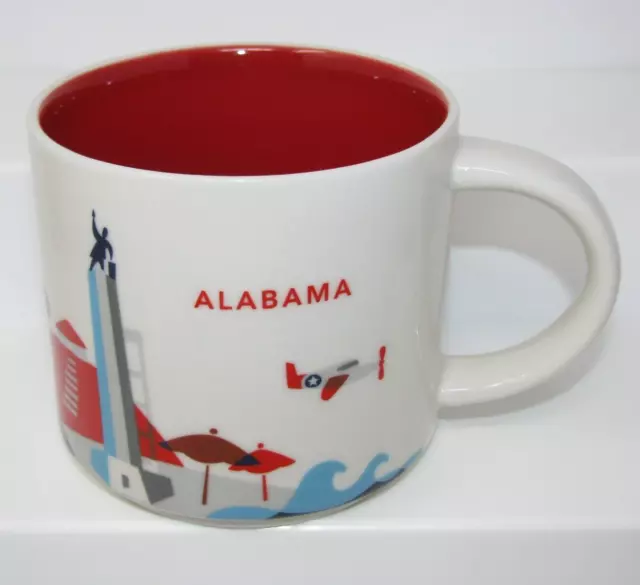 Alabama Starbucks You Are Here 14oz Coffee Mug Cup 3.75” 2014