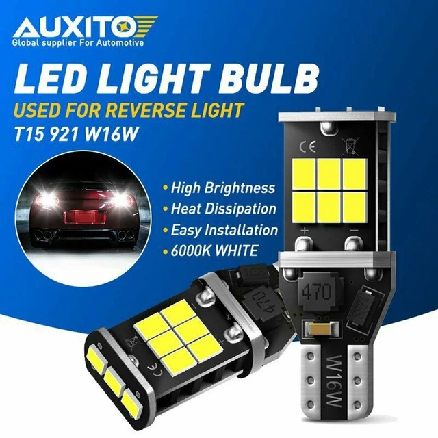 Pack De 10 Bombillas Rojas T15 921W De 15W Para Luz De Freno Y Niebla, Sin Tapa, Cabeza Grande, Incandescentes