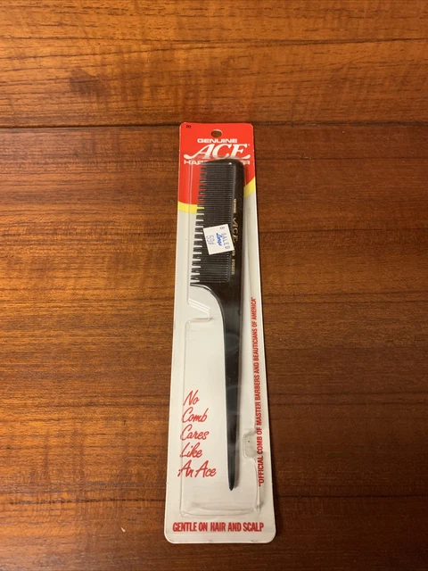 Vintage Lady’s Ace 8" Rat Tail Hard Rubber Comb #20 Black NOS Sealed Vintage Lady’s Ace 8" Rat Tail Hard Rubber Comb #20 Black NOS Sealed