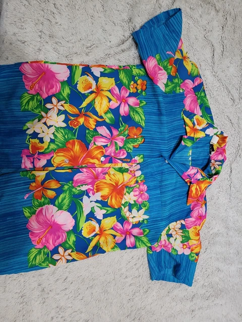 DEADSTOCK Vintage Liberty House of Hawaii Mens Shirt Bright Floral Print  Medium