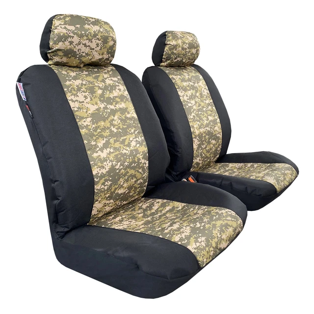 CANVAS SEAT COVERS For Toyota Landcruiser 80 Series Black Digital Camo