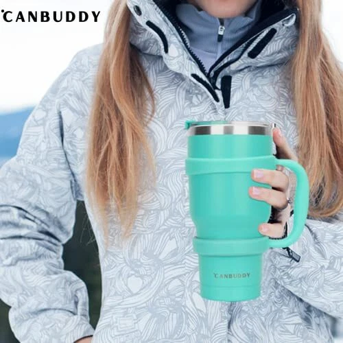CANBUDDY 30 oz Tumbler with Lid and Straw and Handle - Travel Coffee Mug 6