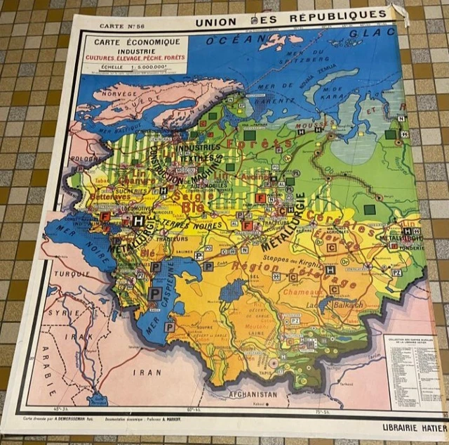 Lot de cartes de géographie anciennes URSS | Selency